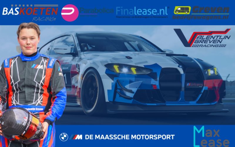 Valentijn Greven naast zijn BMW M4 GT4 EVO voor het seizoen 2025